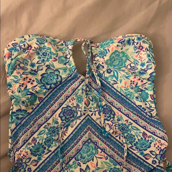Strapless, boho chic, one piece baithing suit. - Picture 2 of 4